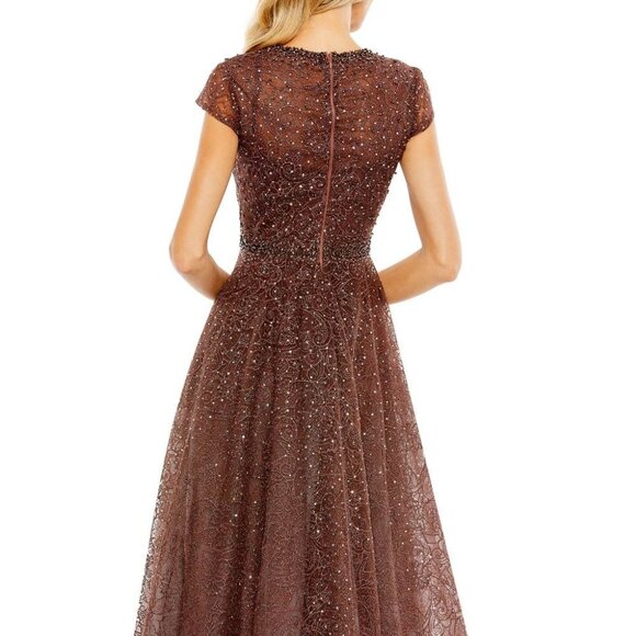 MAC DUGGAL Brown Beaded Gown - Picture 3 of 14
